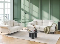 Sofasæt 5 personers SKIVE Boucle Hvid