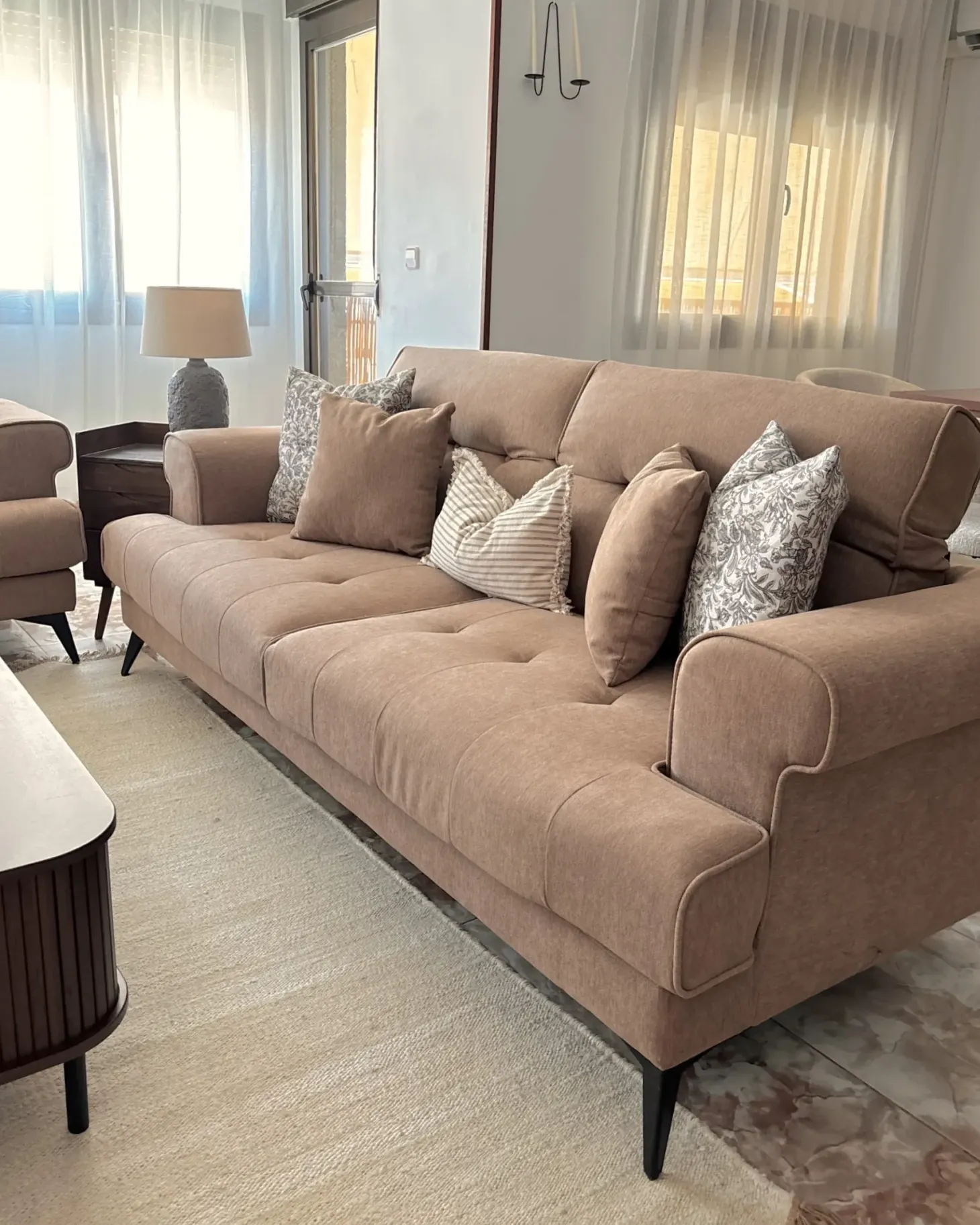 Sofasæt 5 personers SKIVE Lysebrun