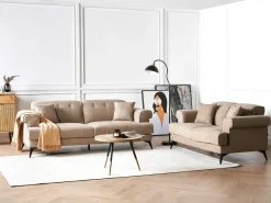 Sofasæt 5 personers SKIVE Lysebrun