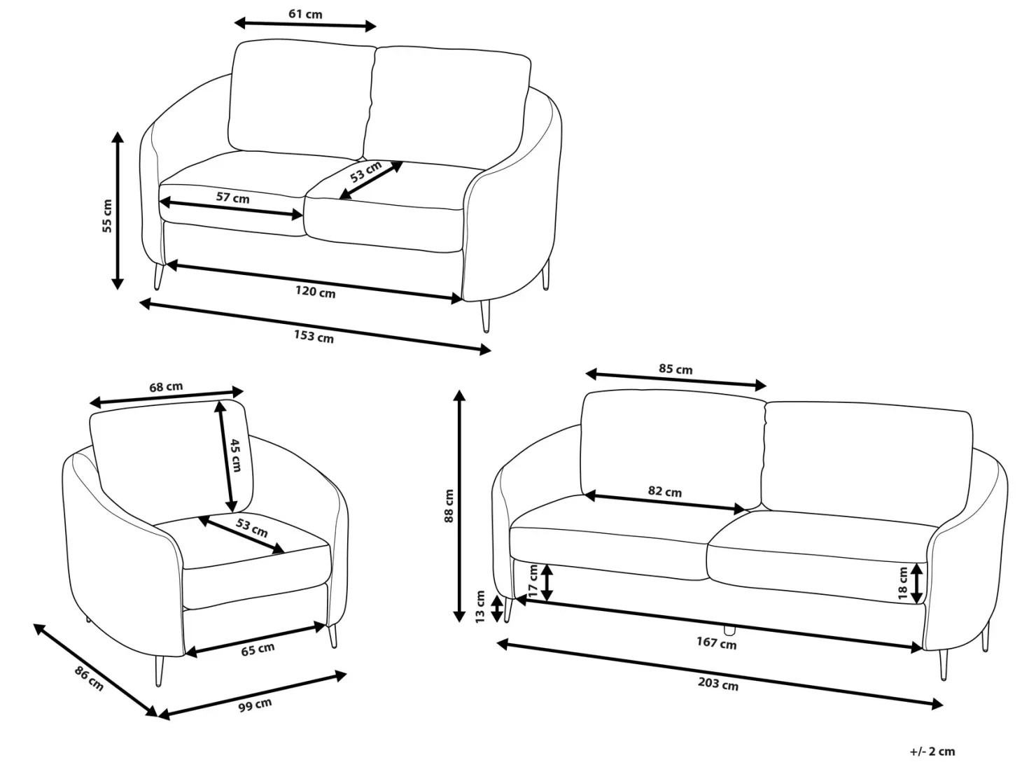 Sofasæt 6 personers TROSA Lys Beige