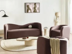 Sofasæt 5 personers VELTADA Velour Mørkebrun