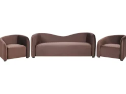 Sofasæt 5 personers VELTADA Velour Mørkebrun
