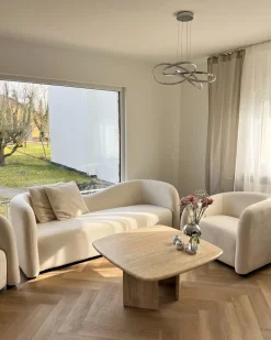 Sofasæt 5 personers VELTADA Velour Cremehvid