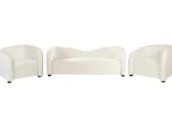 Sofasæt 5 personers VELTADA Velour Cremehvid