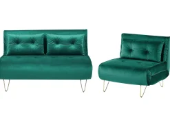 Sofasæt 3 personers VESTFOLD Velour Mørkegrøn
