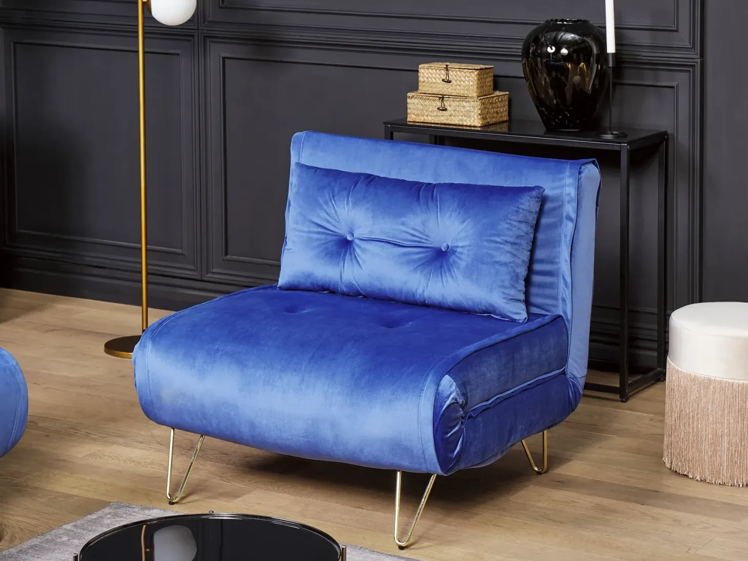 Sofasæt 3 personers VESTFOLD Velour Navy Blå