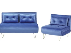 Sofasæt 3 personers VESTFOLD Velour Navy Blå