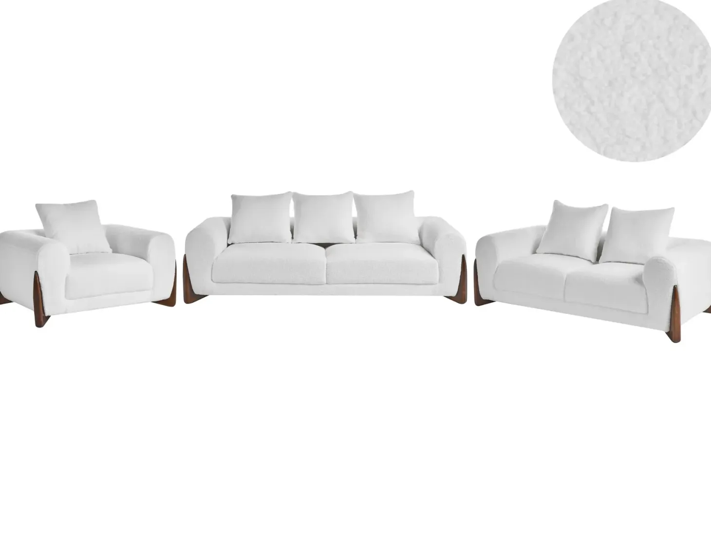 Sofasæt 6 personers VINLIDEN Boucle Hvid