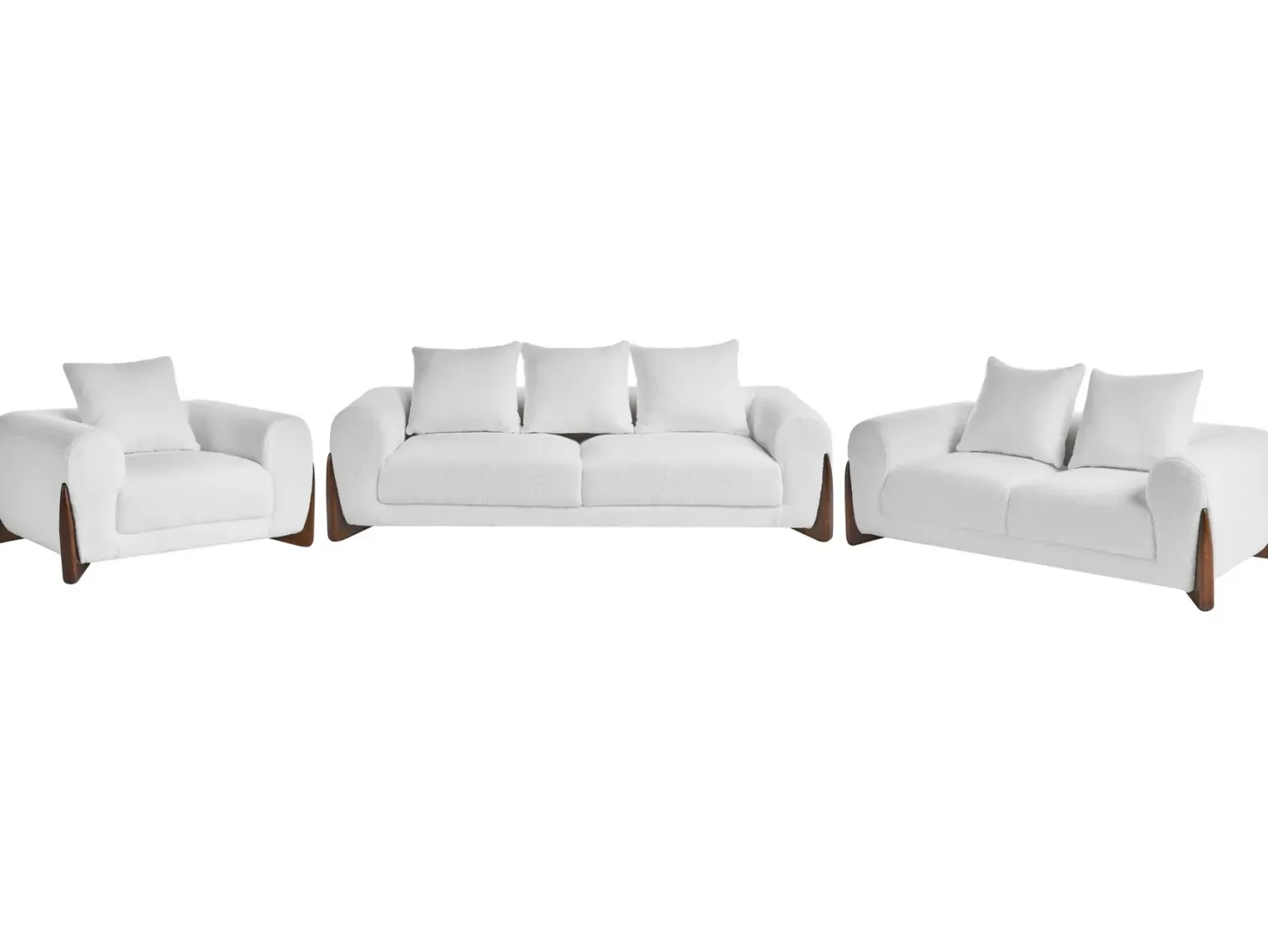 Sofasæt 6 personers VINLIDEN Boucle Hvid