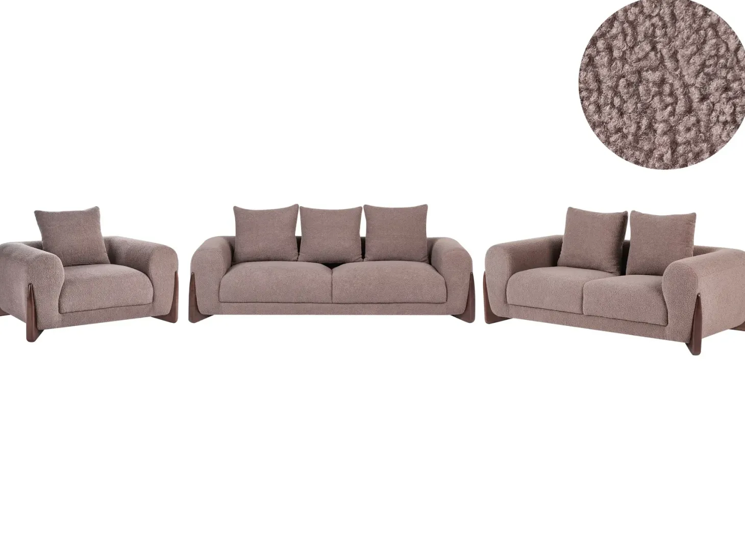 Sofasæt 6 personers VINLIDEN Boucle Brun