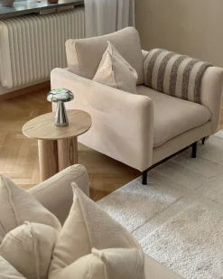 Sofasæt 5 personers VINTERBRO Velour Lys Beige med fodskammel