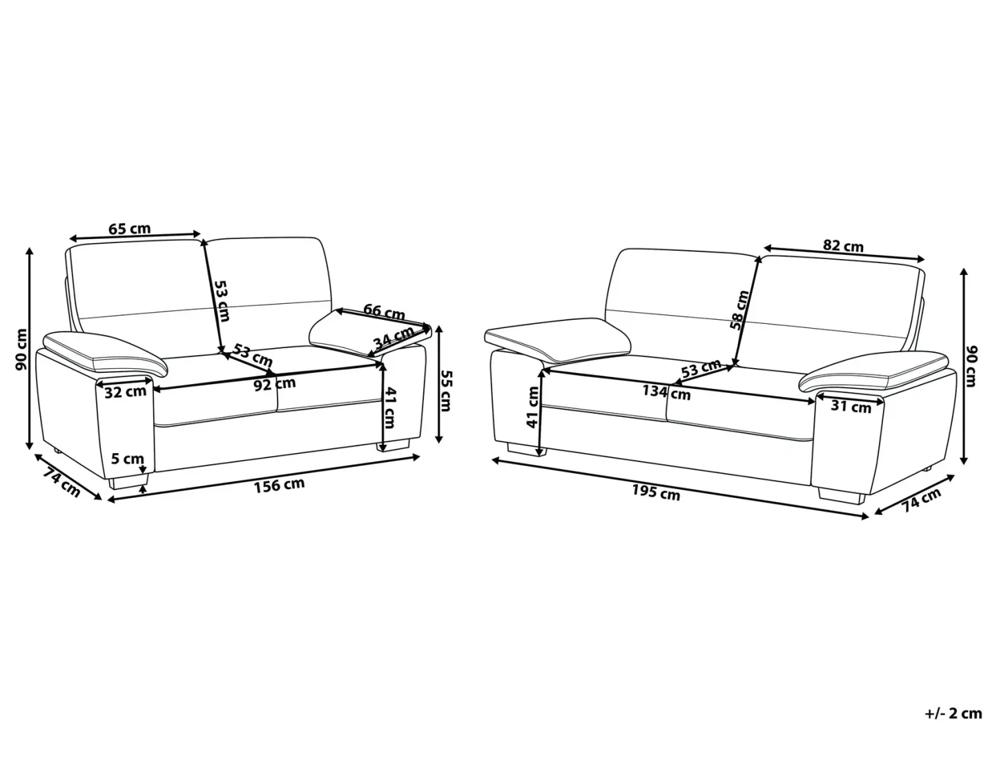 Sofasæt 5 personers VOGAR Lys Beige