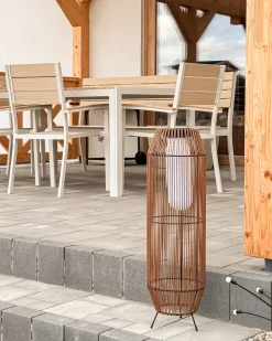 Solcelledrevet lanterne DONGWE 70 cm Naturlig
