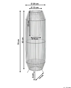 Solcelledrevet lanterne DONGWE 70 cm Naturlig