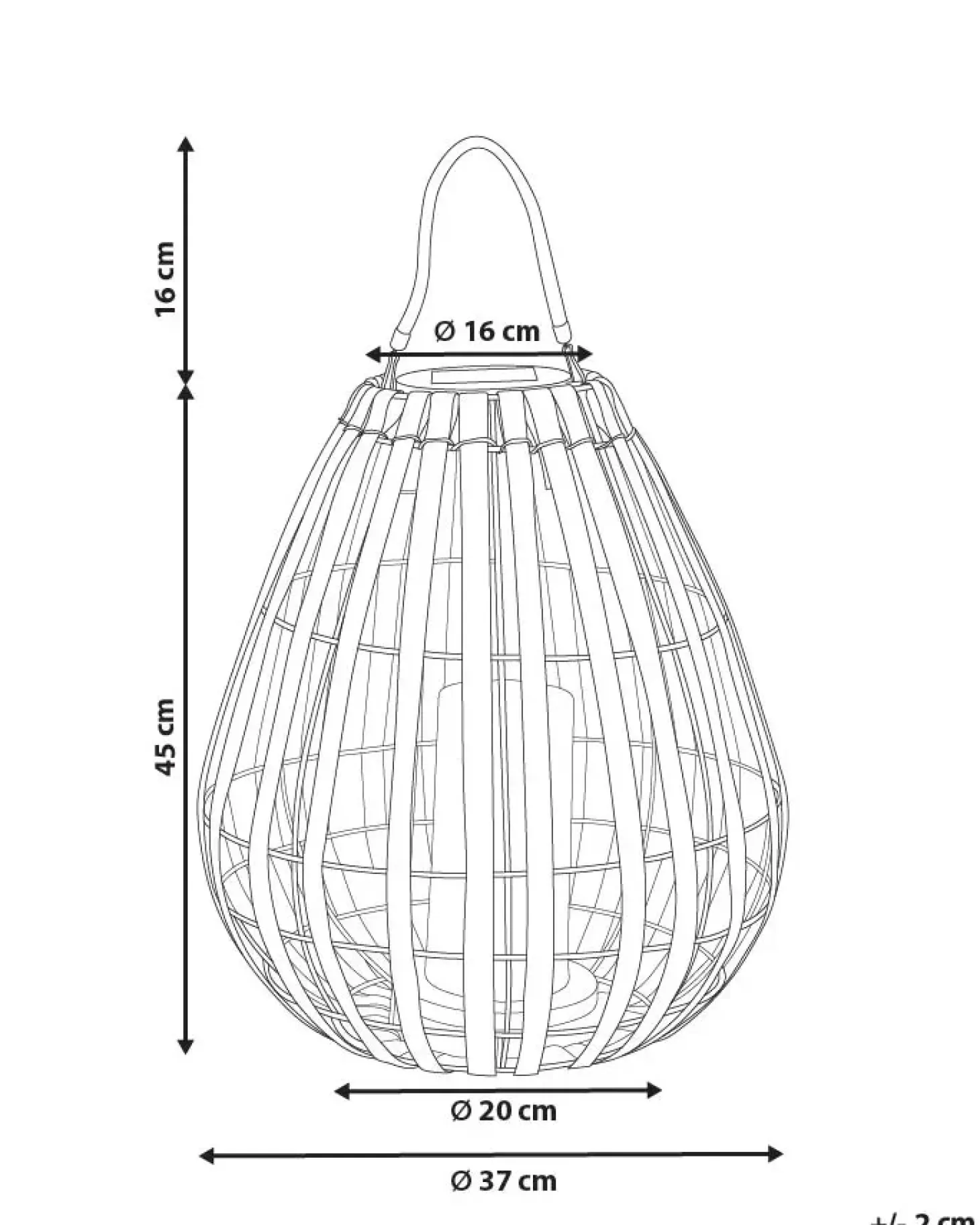 Solcelledrevet lanterne LUFUPA 61 cm Mørkebrun