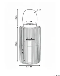 Solcelledrevet lanterne MACHILI 53 cm Brun