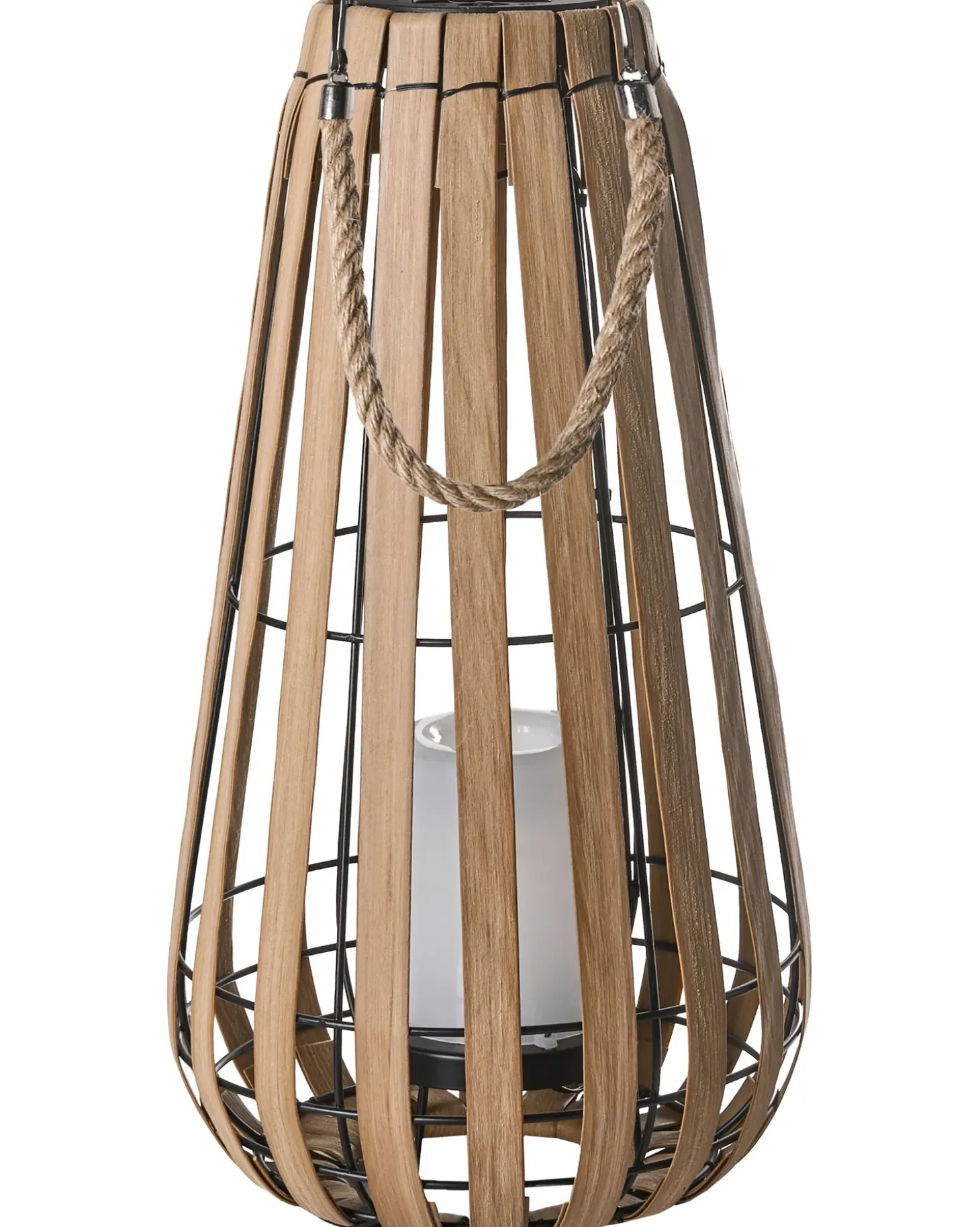 Solcelledrevet lanterne MATETSI 58 cm Lysebrun