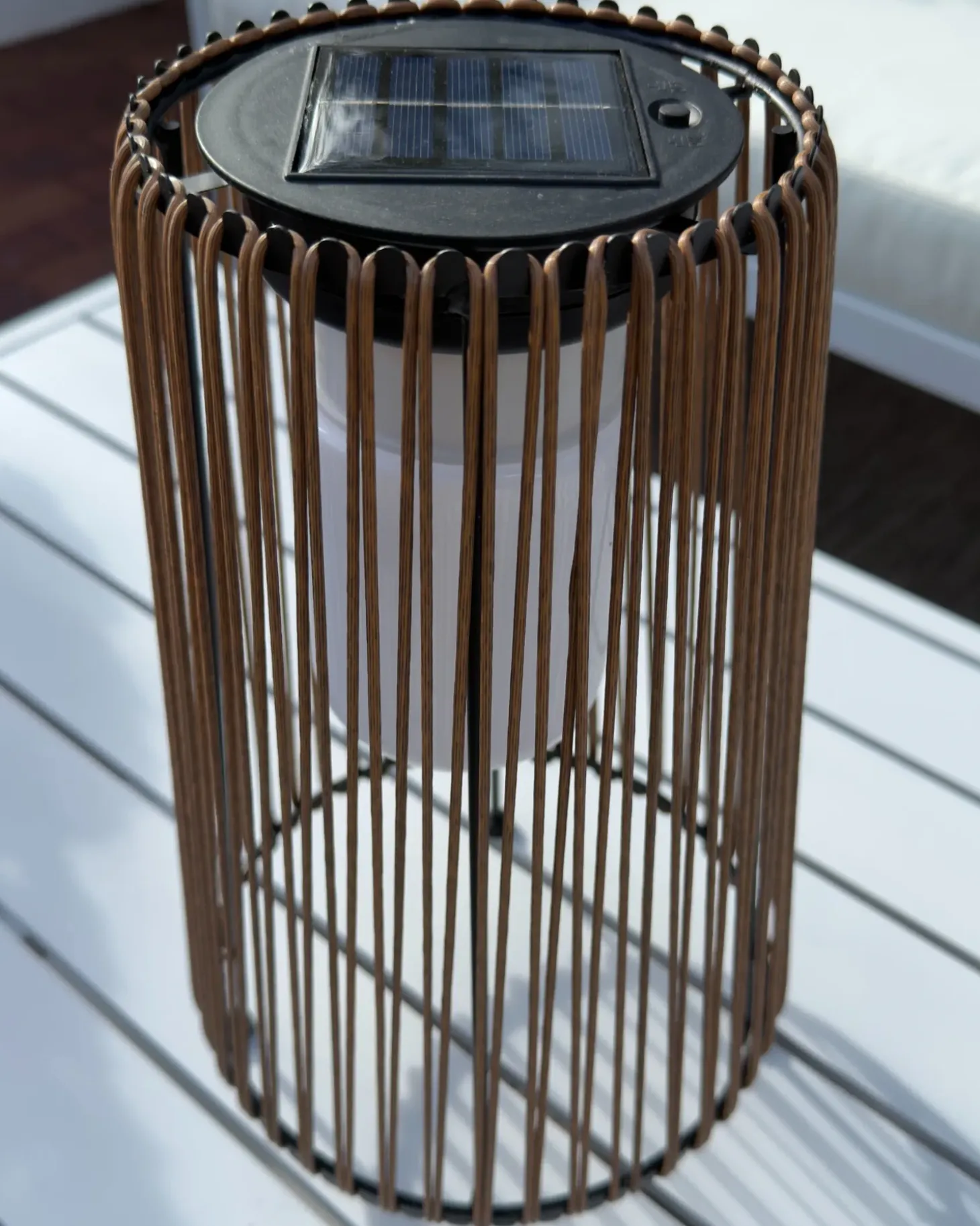 Solcelledrevet lanterne SEMLIKI 35 cm Naturlig