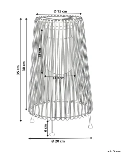 Solcelledrevet lanterne SEMLIKI 35 cm Naturlig