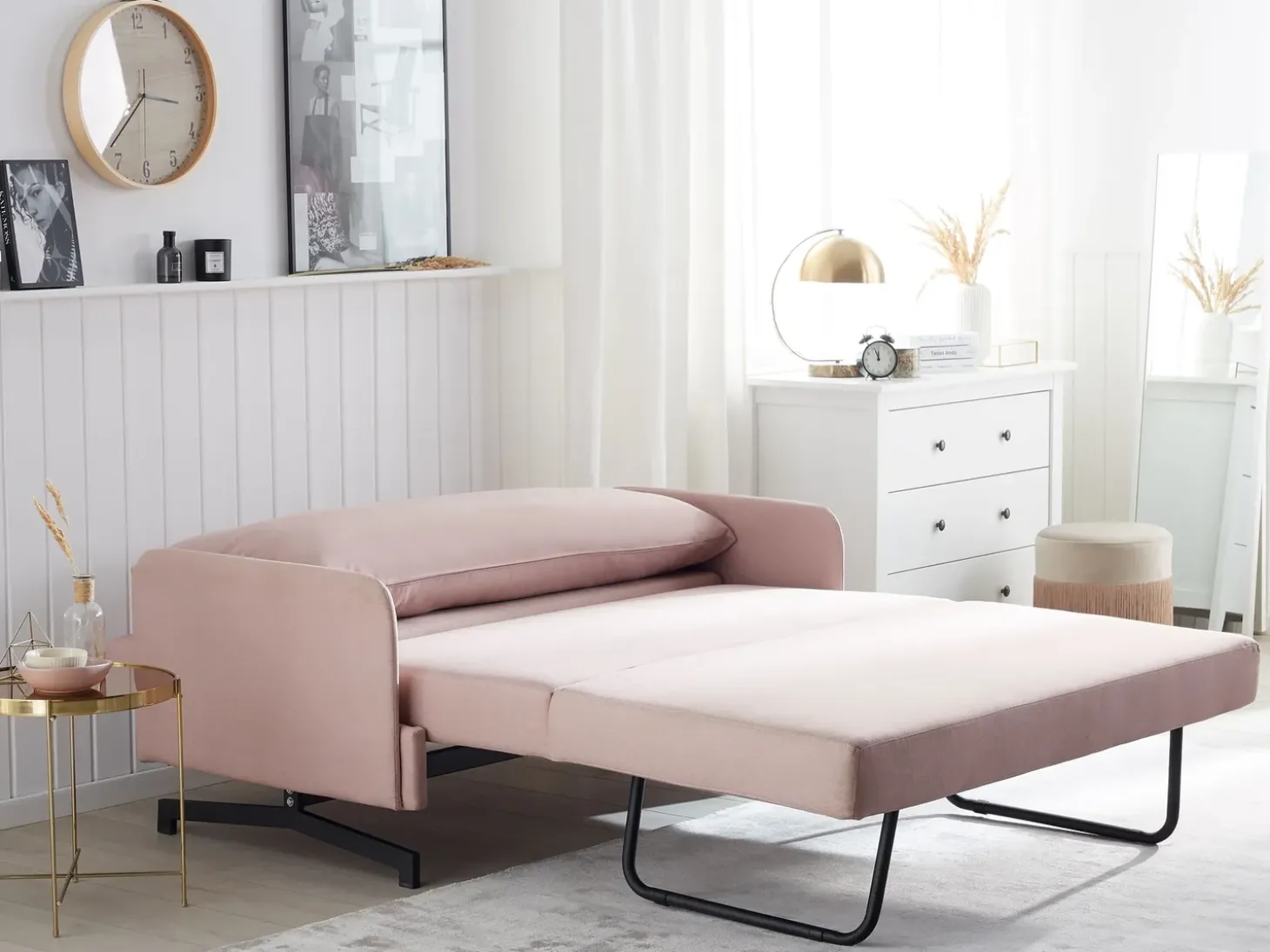 Sovesofa 2 personers BELFAST Lyserød