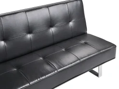 Sovesofa 3 personers DERBY Kunstlæder Sort