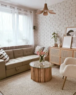 Sovesofa 3 personers FALSTER Beige med opbevaring