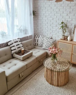 Sovesofa 3 personers FALSTER Beige med opbevaring