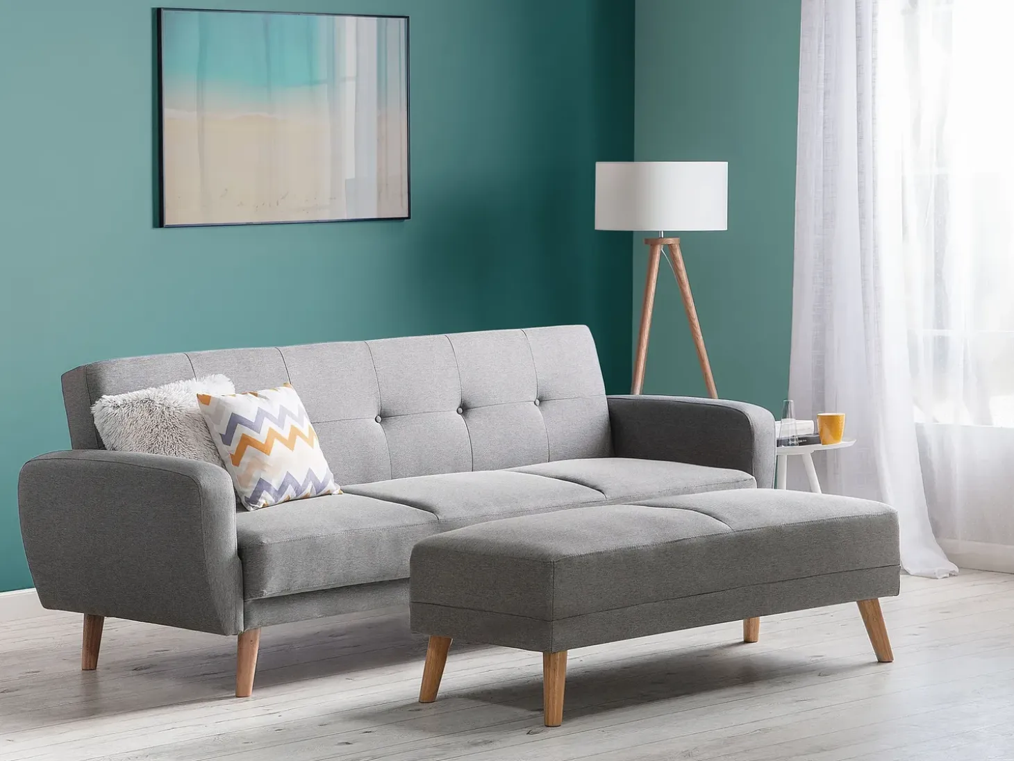 Sovesofa 3 personers FLORLI Lysegrå