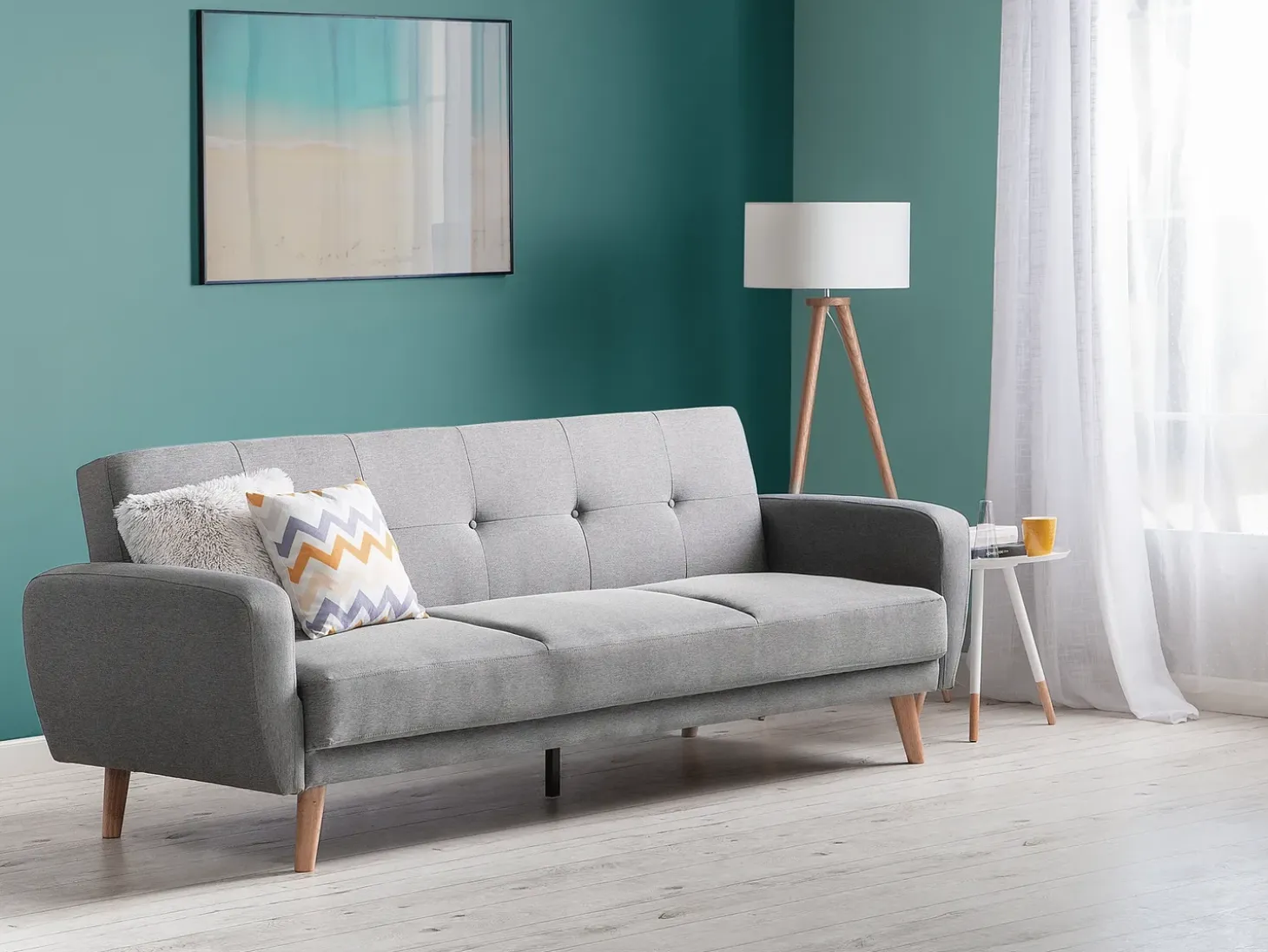 Sovesofa 3 personers FLORLI Lysegrå