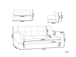 Sovesofa 3 personers FLORLI Sort