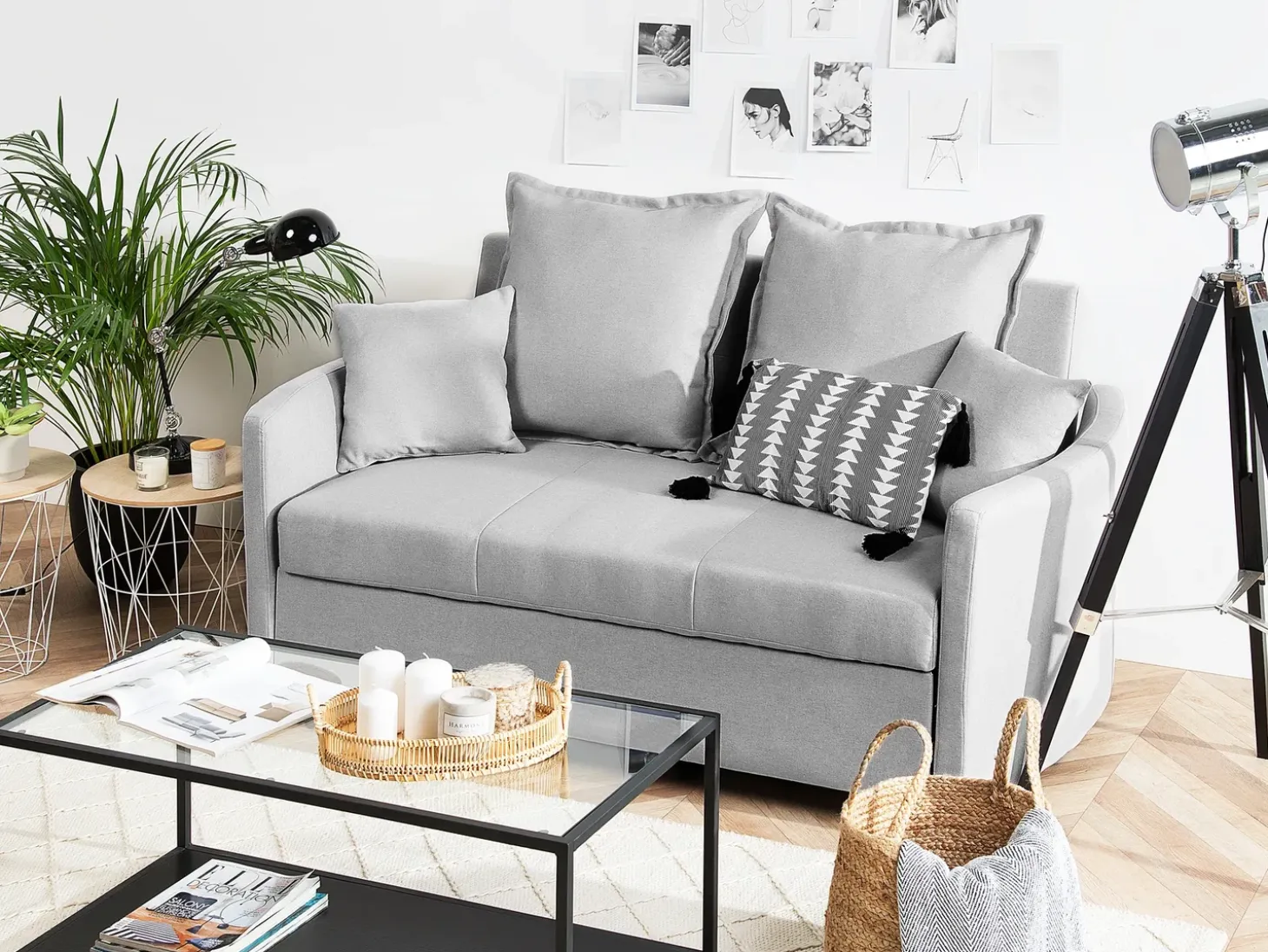Sovesofa 2 personers HOVIN Lysegrå
