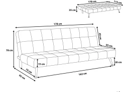 Sovesofa 3 personers OLSKER Velour Lysegrå
