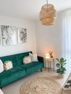 Sovesofa 3 personers SENJA Velour Smaragdgrøn