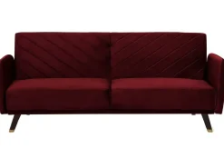 Sovesofa 3 personers SENJA Velour Mørkerød