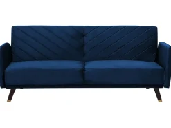 Sovesofa 3 personers SENJA Velour Navy Blå