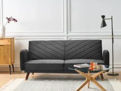 Sovesofa 3 personers SENJA Velour Sort