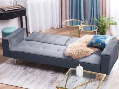 Sovesofa 3 personers VISNES Velour Grå