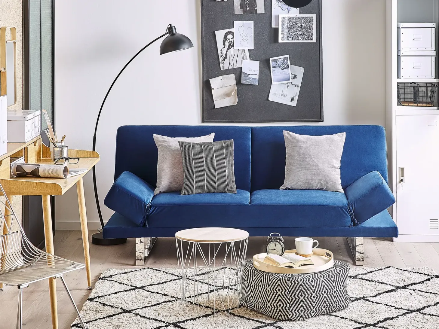 Sovesofa 2 personers YORK Velour Navy Blå