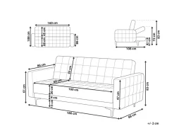 Sovesofa 3 personers ABERDEEN Brungrå