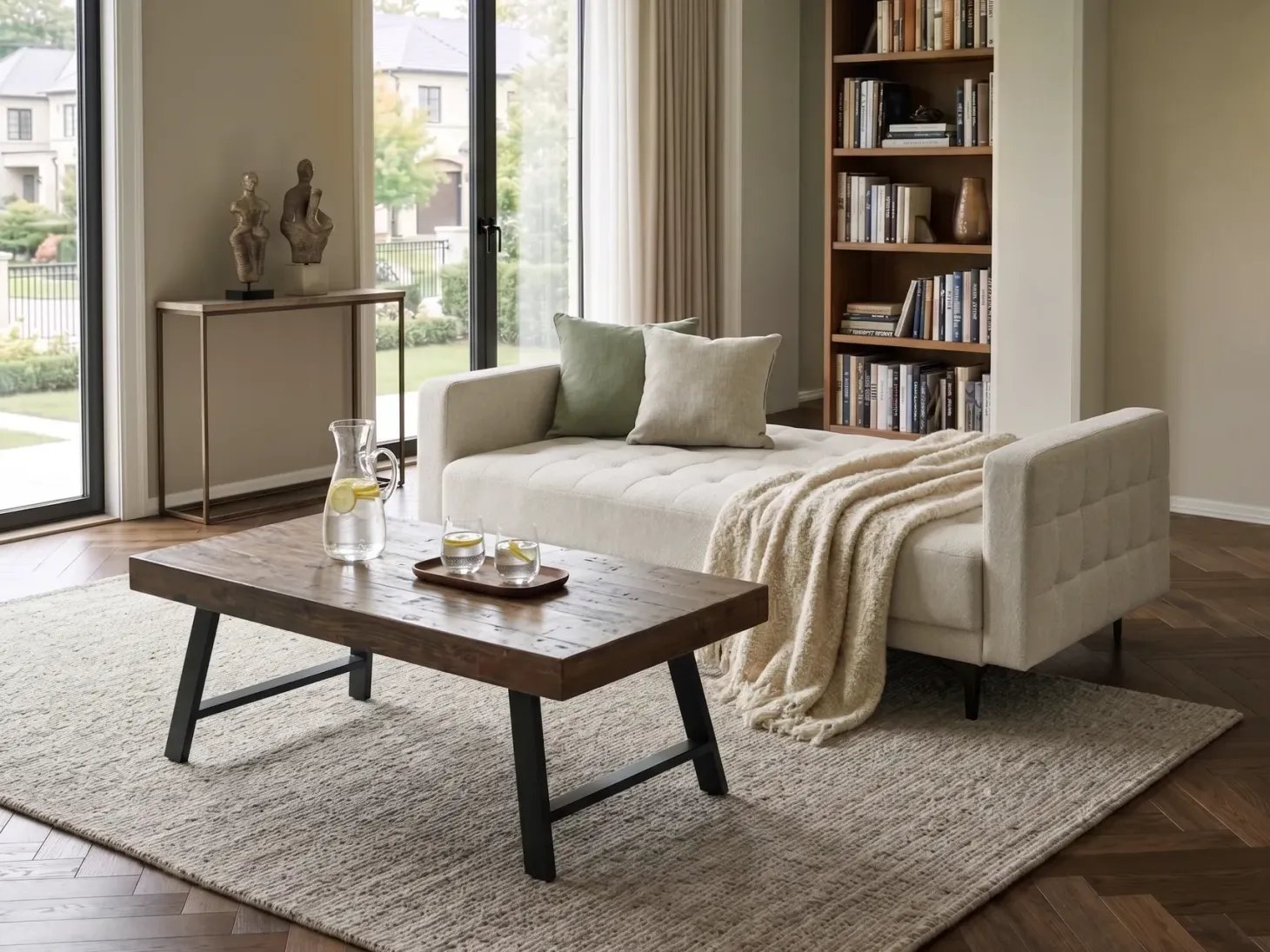 Sovesofa 3 personers ABERDEEN Cremehvid