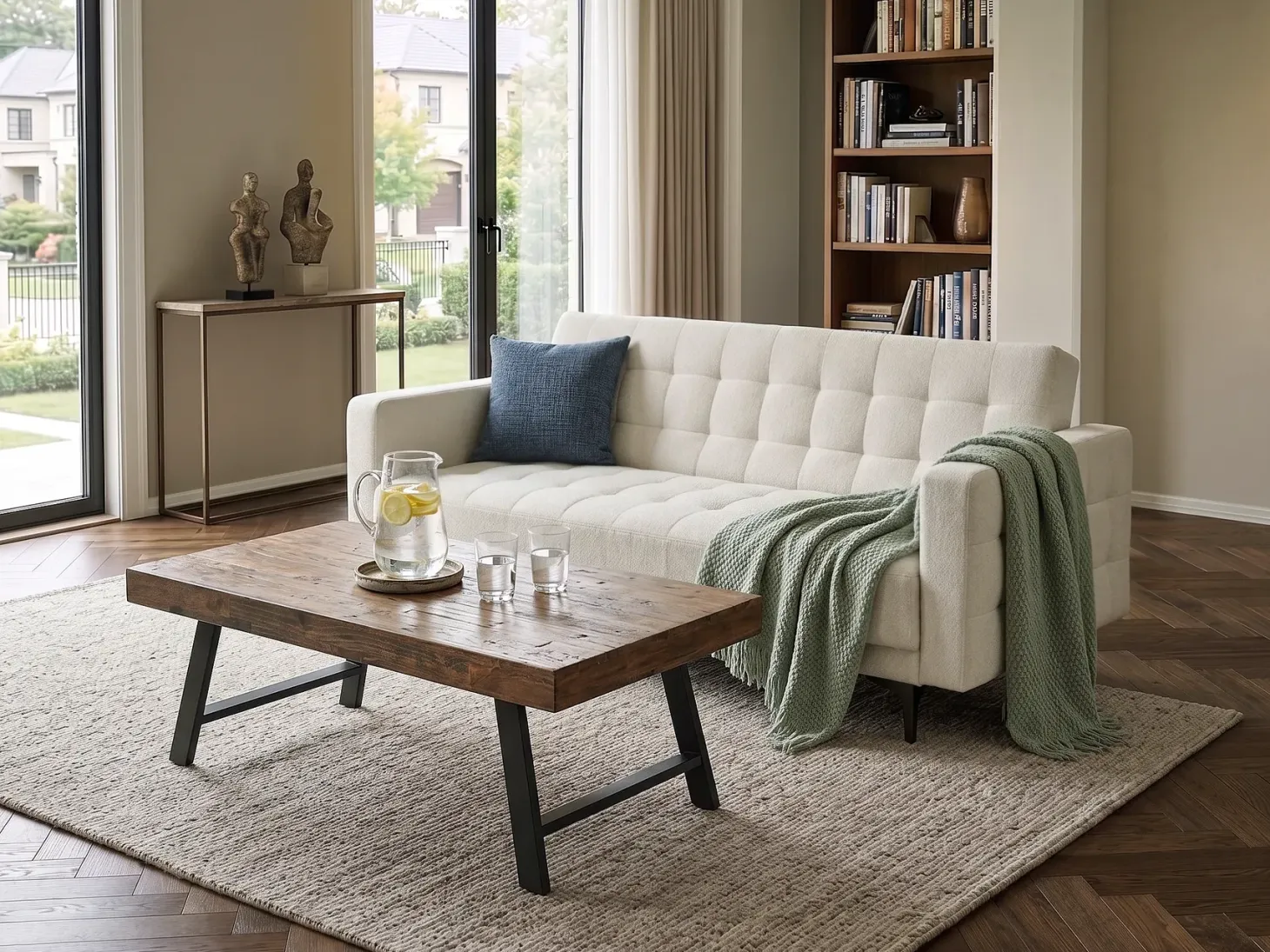 Sovesofa 3 personers ABERDEEN Cremehvid