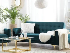 Sovesofa 3 personers ABERDEEN Velour Blågrøn