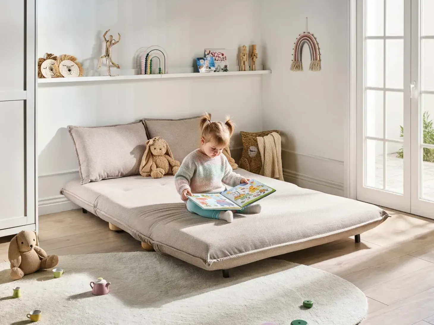 Sovesofa 2 personers ABISKO Kunstlinned Beige