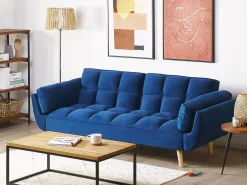 Sovesofa 3 personers ASBY Velour Navy Blå
