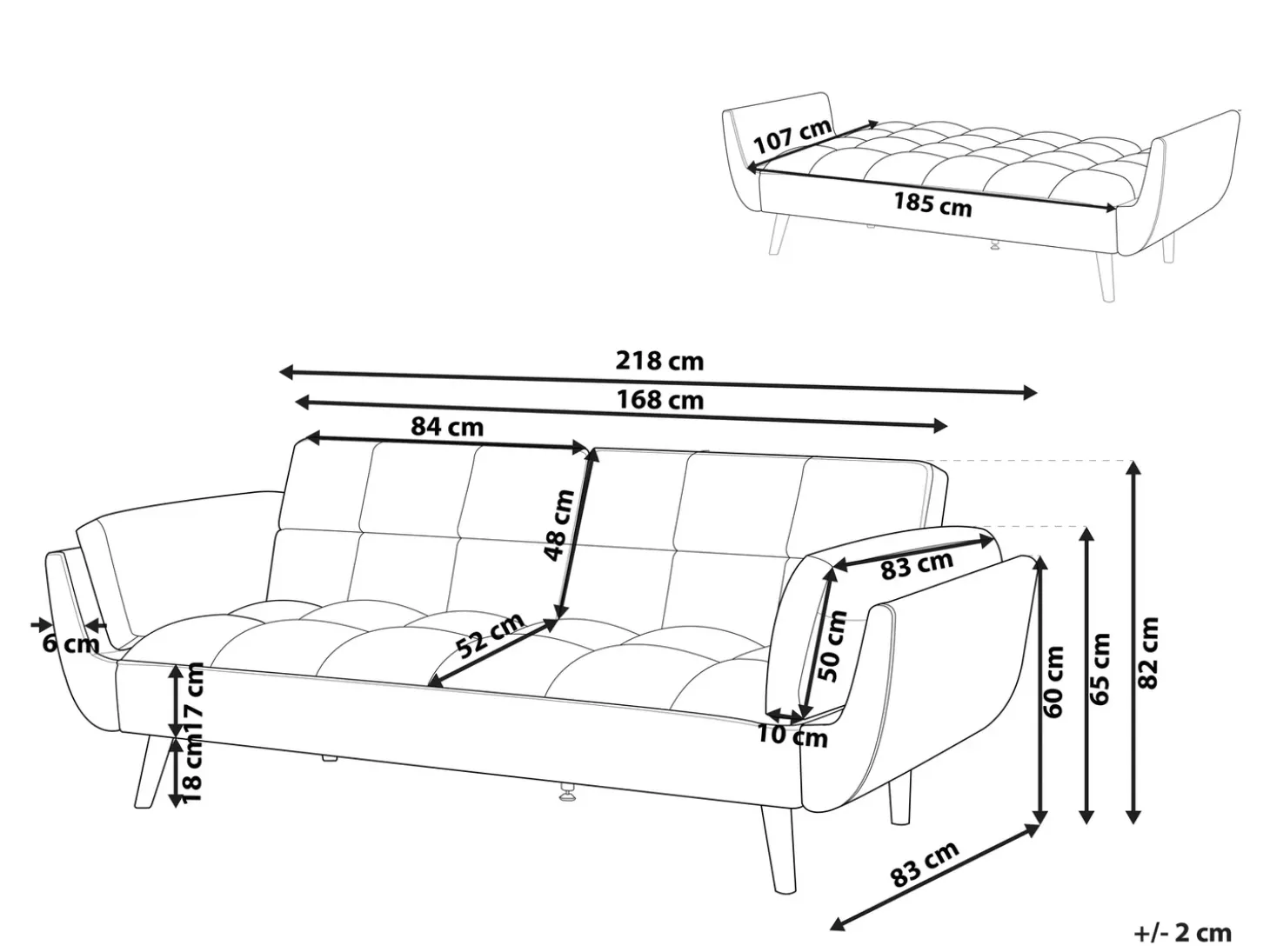 Sovesofa 3 personers ASBY Velour Navy Blå