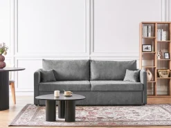 Sovesofa 3 personers BLEIK Chenille Lysegrå med opbevaring
