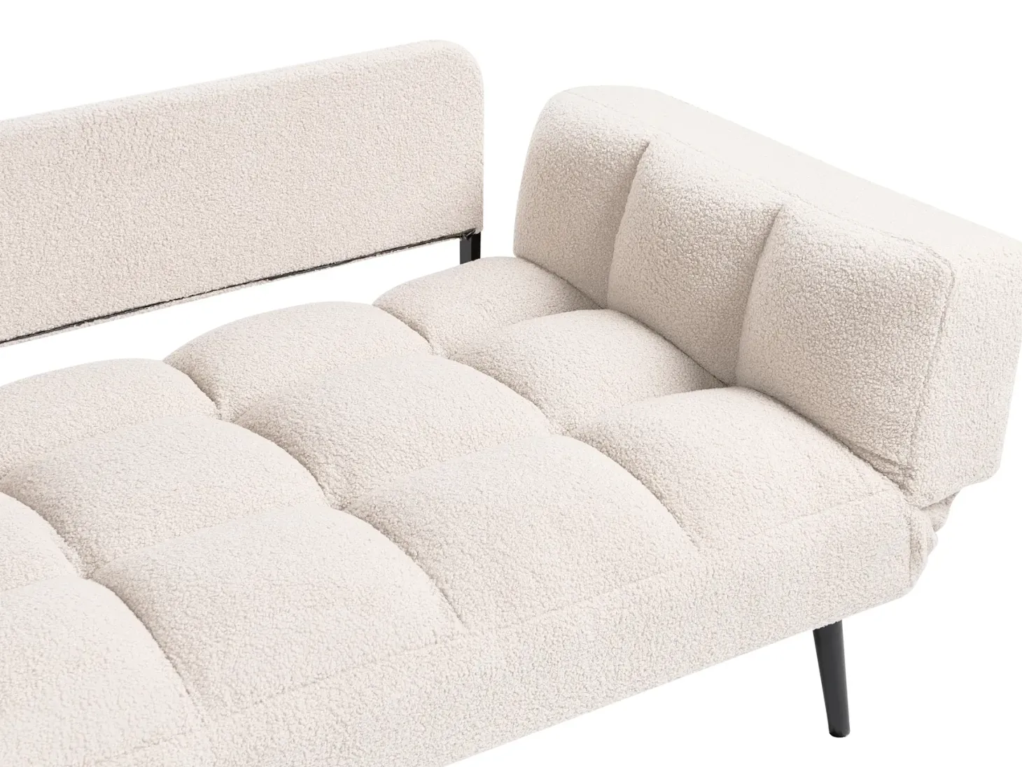 Sovesofa 2 personers BREKKE Boucle Cremehvid
