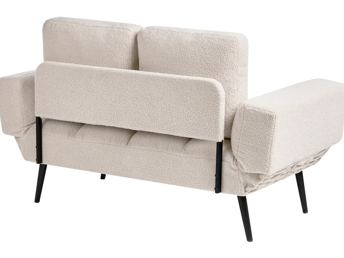 Sovesofa 2 personers BREKKE Boucle Cremehvid
