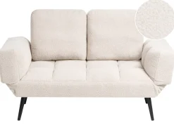 Sovesofa 2 personers BREKKE Boucle Cremehvid
