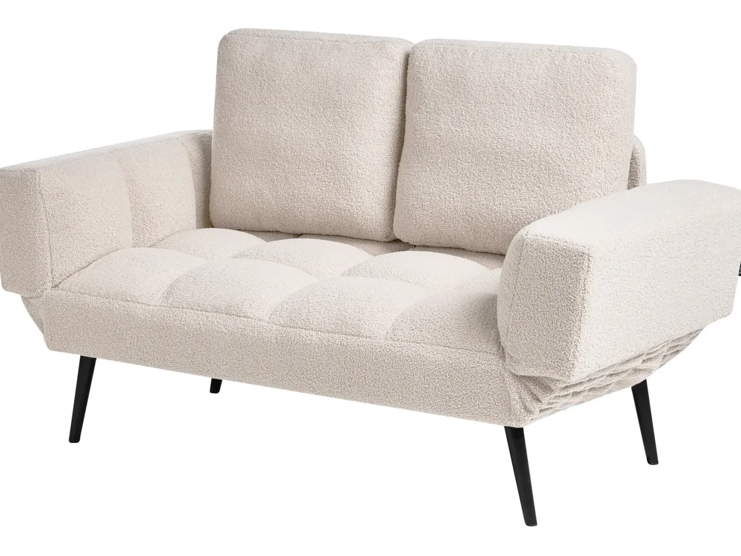 Sovesofa 2 personers BREKKE Boucle Cremehvid